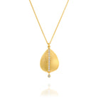 4859 - 14kt brushed yellow gold teardrop necklace with diamonds