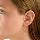 5003 -  oval encircled pave diamond  drop earring, in 14kt beautiful yellow gold matte finish