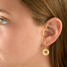 6523 - amazing 14kt yellow brushed gold diamond drop earring