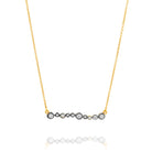 6603 - 14kt yellow gold diamond bar necklace with black rhodium
