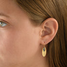 6949 - 14kt brushed gold & colored diamond drop earring