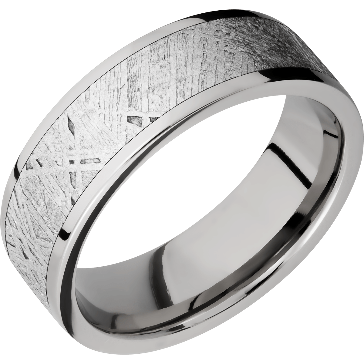 Meteorite Wedding Band With Polish Finish