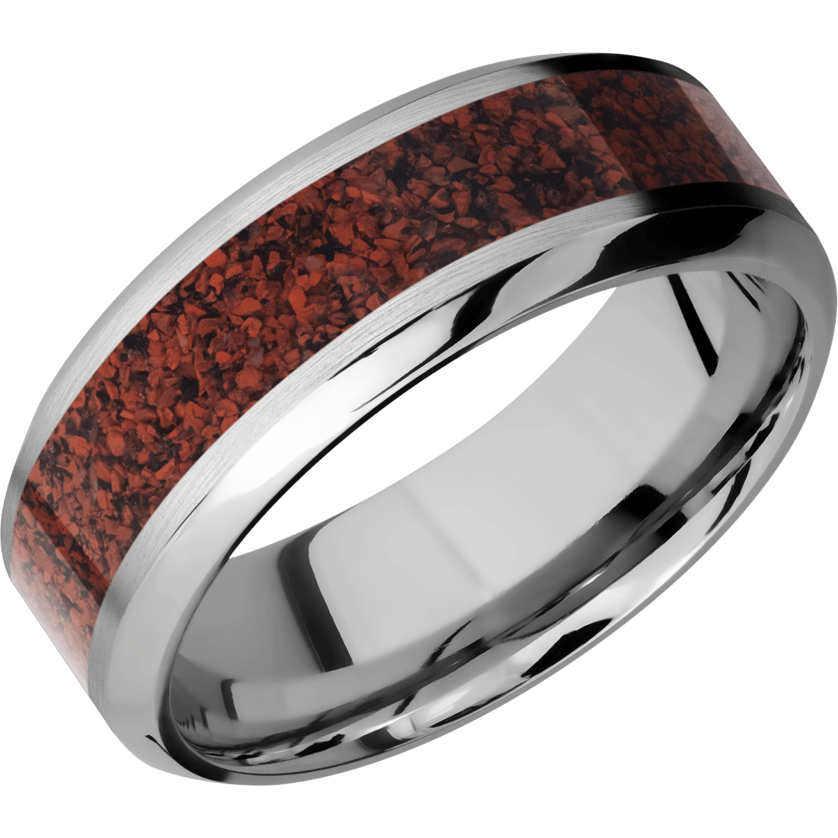 Titanium Wedding Band With Satin & Polish Finish