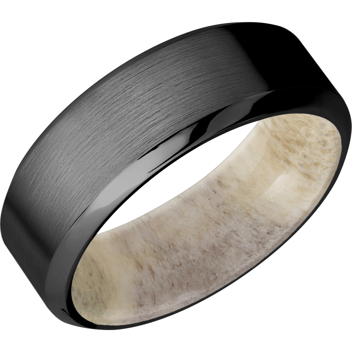 Zirconium Wedding Band With Satin & Polish Finish Diamond Vault of Troy