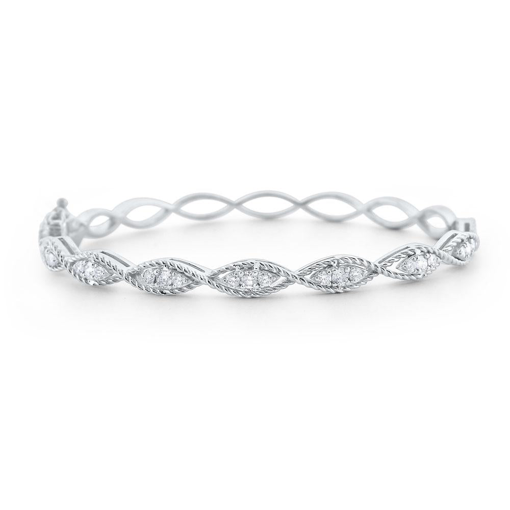 b6026 kc design diamond marquise twist bangle set in 14 kt. gold