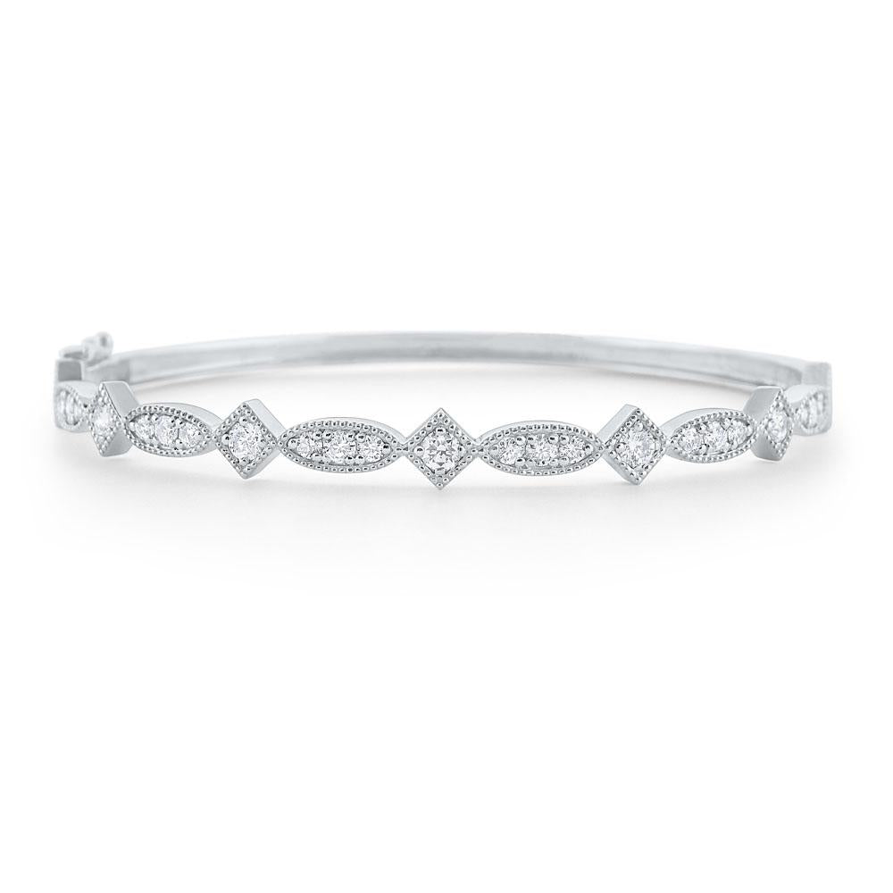 b6043 kc design diamond antique style bangle set in 14 kt. gold