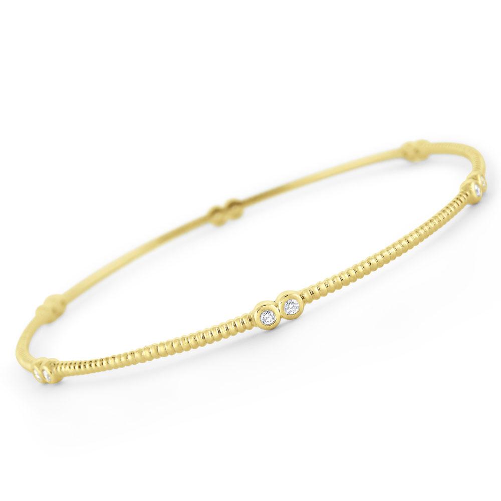 b6178 kc design diamond station bangle set in 14 kt. gold