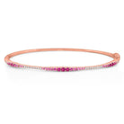 b7149 kc design pink sapphire & diamond ombré bangle set in 14 kt. gold