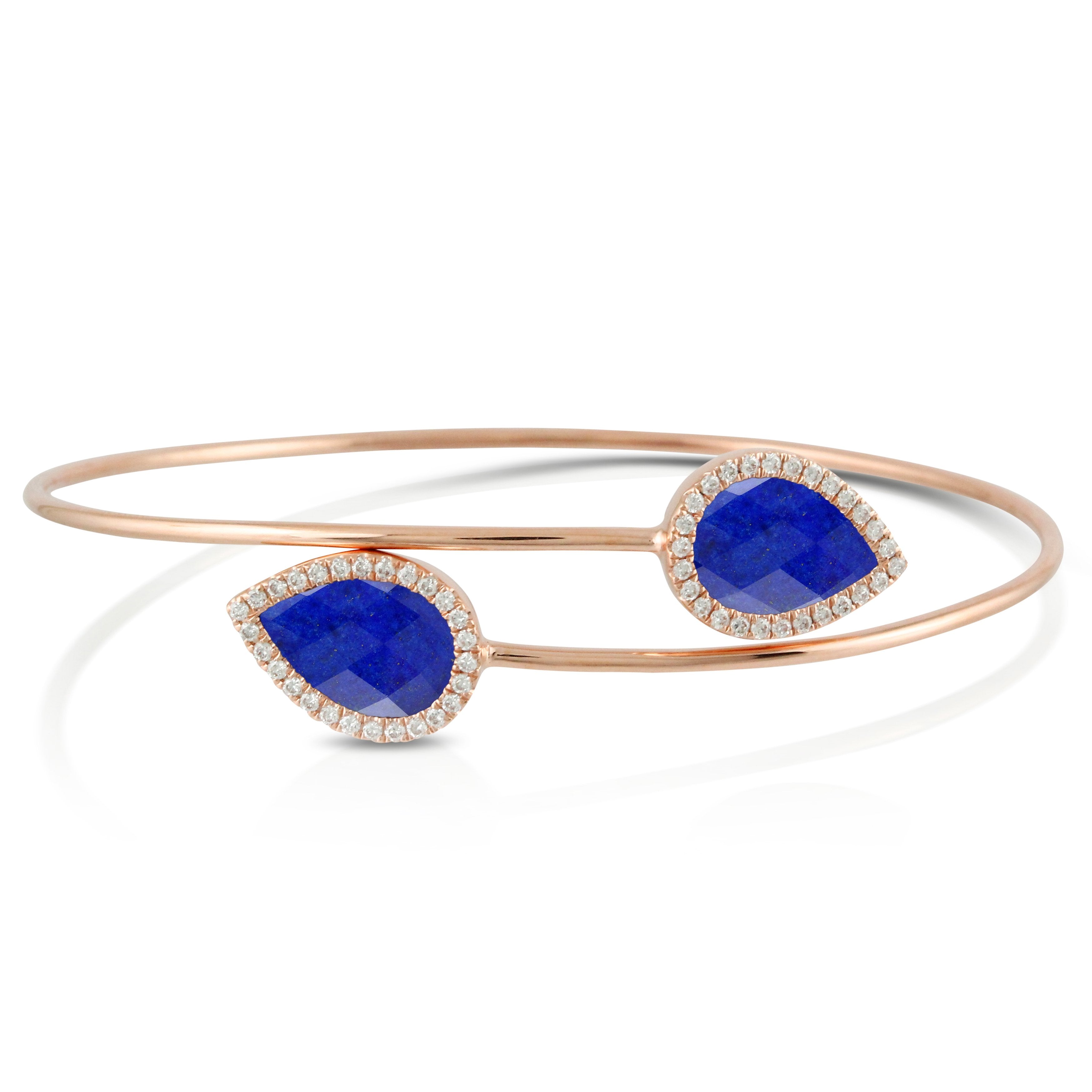 doves royal lapis collection 18k yellow gold diamond bangle B7168LP