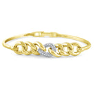 b7882 kc design 14k gold and diamond chain link flexible bracelet