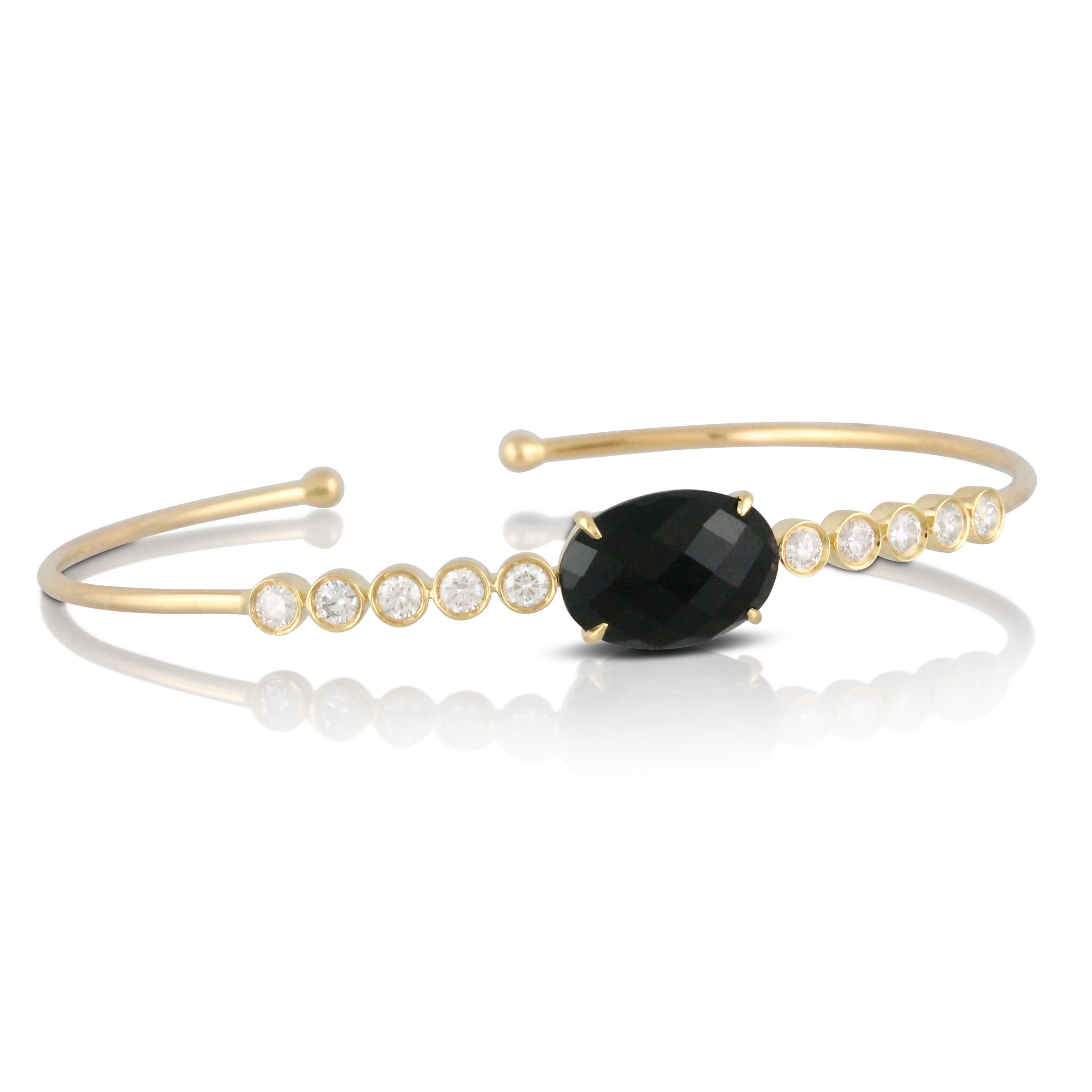 doves gatsby collection 18k yellow gold diamond bangle B8661BO