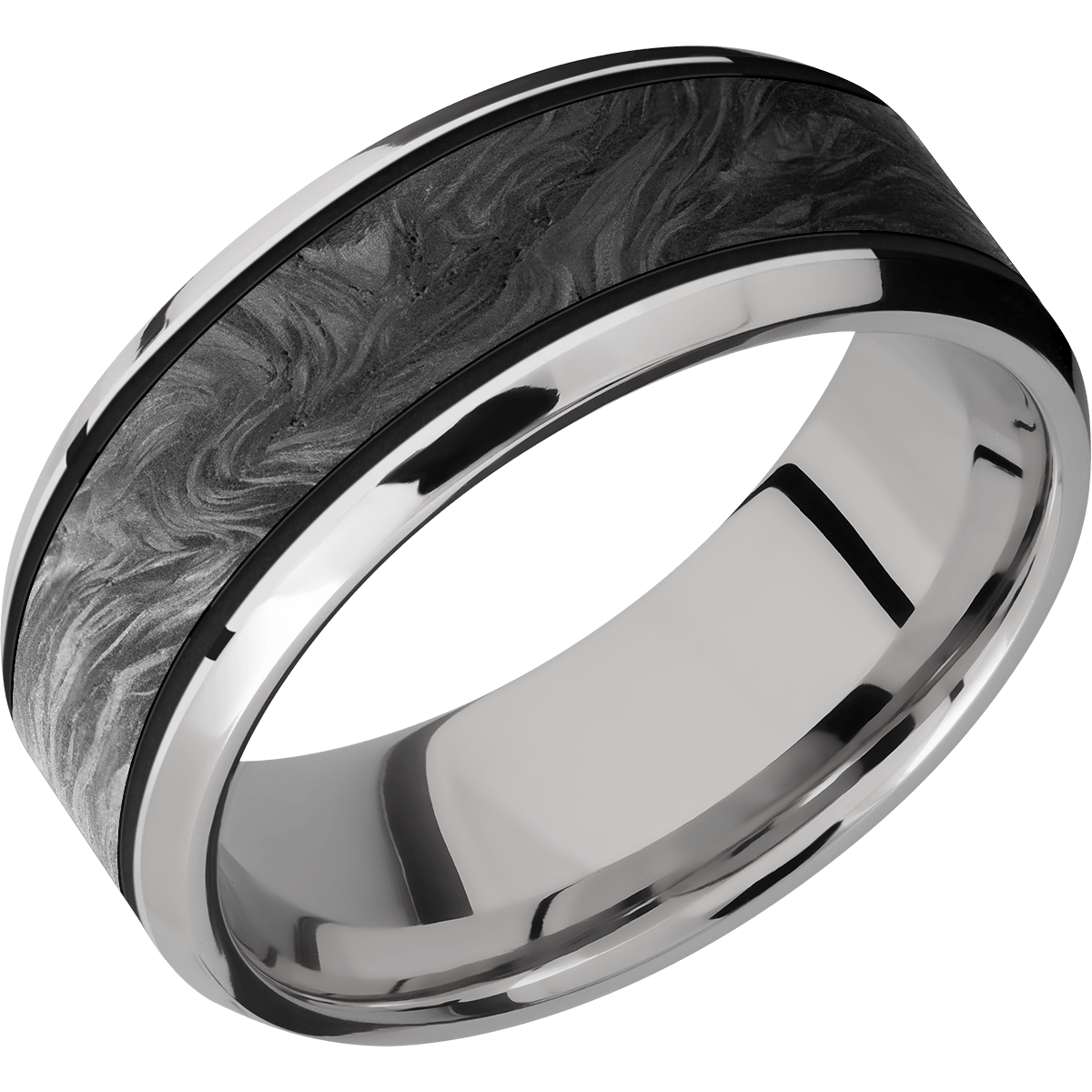 Carbon Fiber Wedding Band With Polish Finish