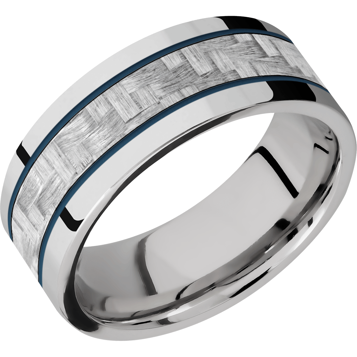 Carbon Fiber Wedding Band With Polish Finish