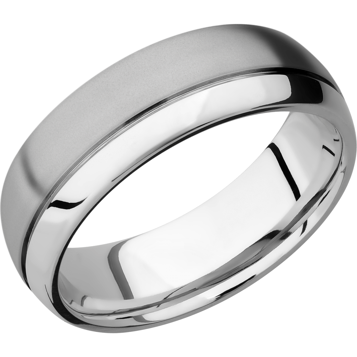 14Kw Wedding Band With Sand & Polish Finish