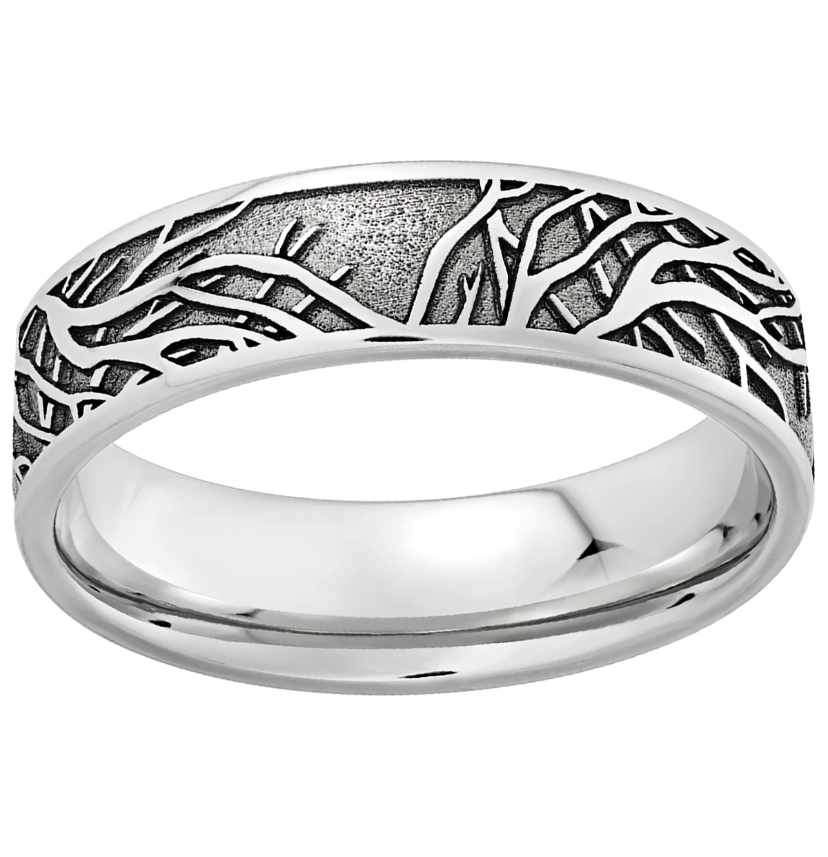 Cobalt Chrome Wedding Band With Polish Finish