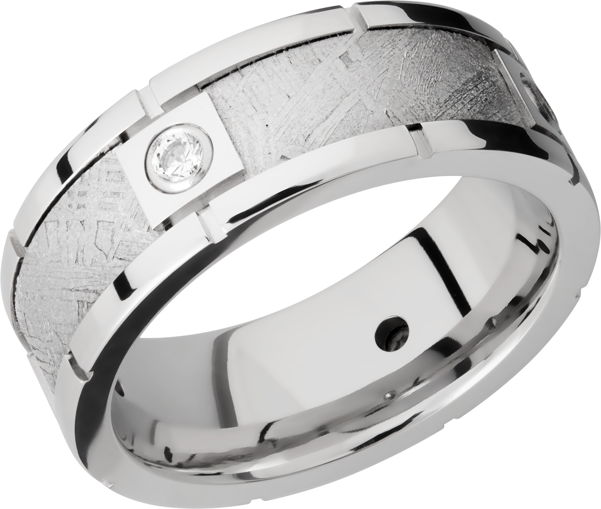 lashbrook meteorite cobalt chrome 8mm beveled band
