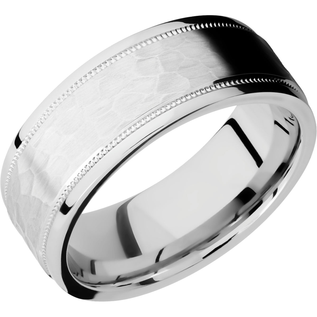 Cobalt Wedding Band With Hammer & Polish Finish