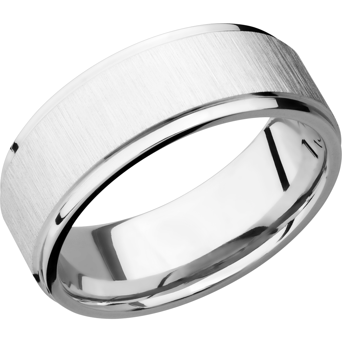 Cobalt Wedding Band With Cross Satin & Polish Finish