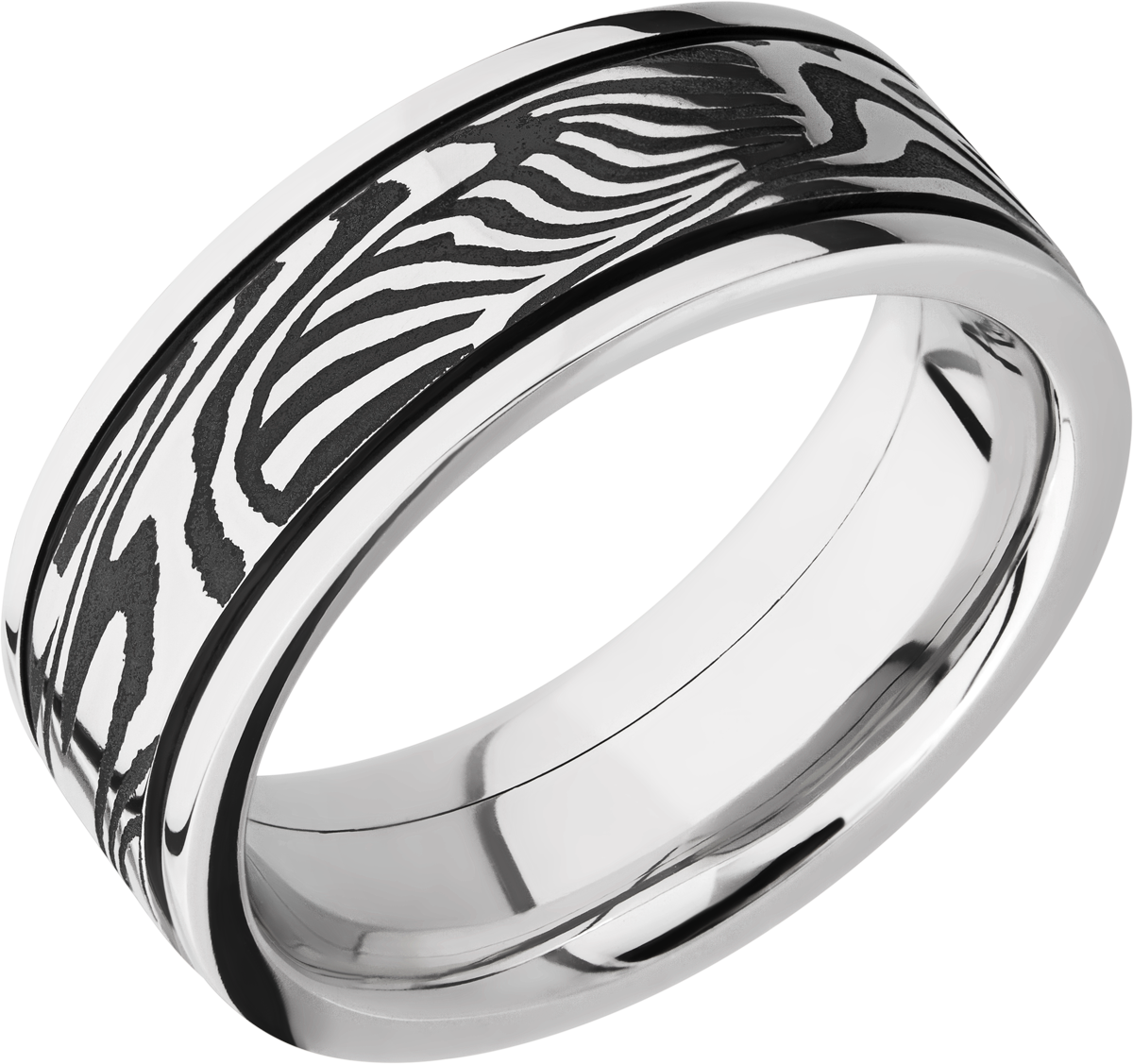 lashbrook damascus cobalt chrome 8mm flat band