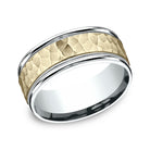 two tone comfort-fit design wedding ring
