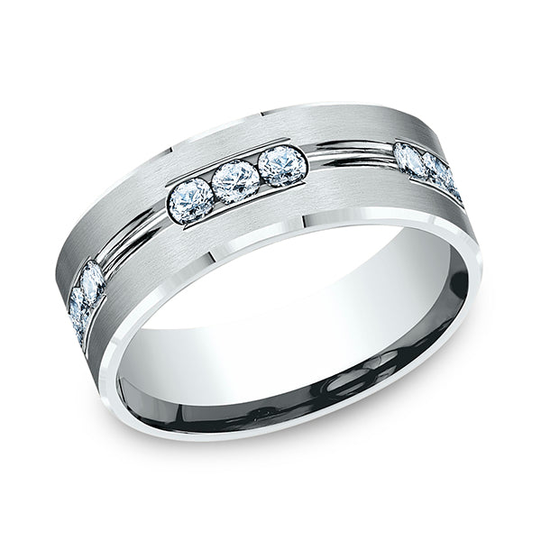 comfort-fit diamond wedding band