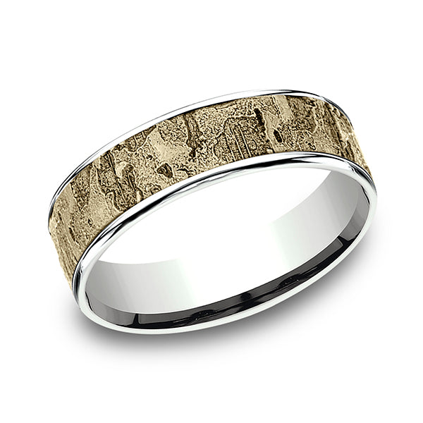 two tone comfort-fit design wedding ring