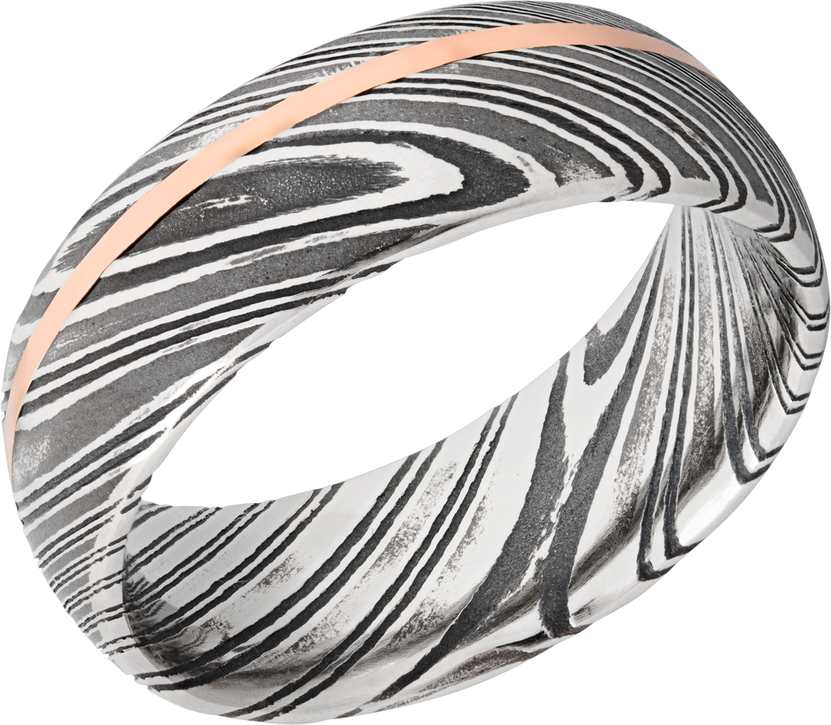 lashbrook damascus handmade 8mm woodgrain damascus steel band