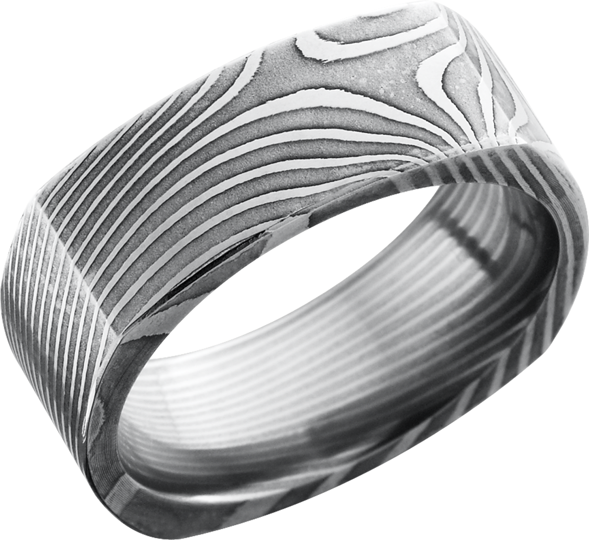 lashbrook damascus handmade 8mm flattwist damascus steel flat square band