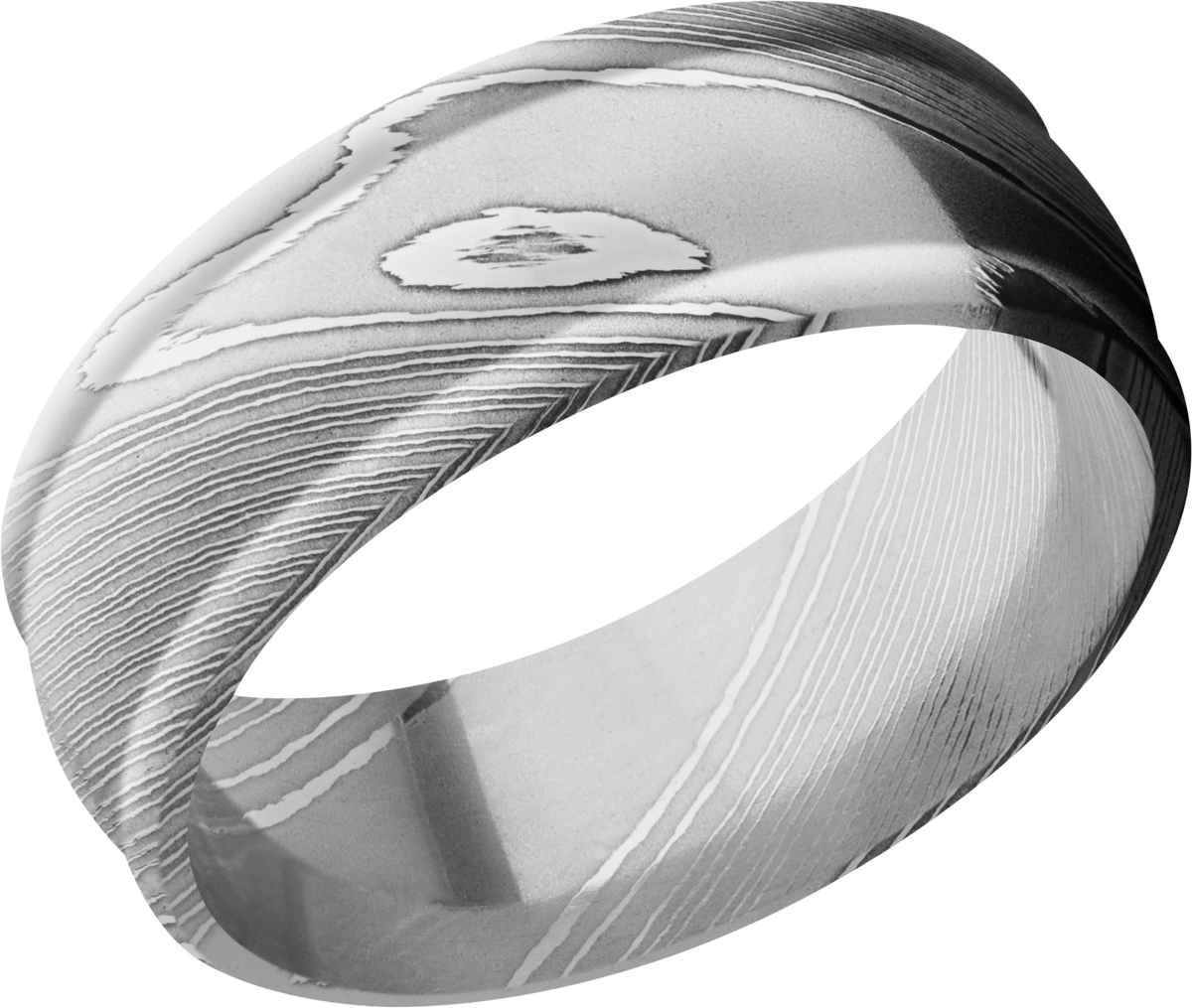 lashbrook damascus handmade 8mm damascus steel band