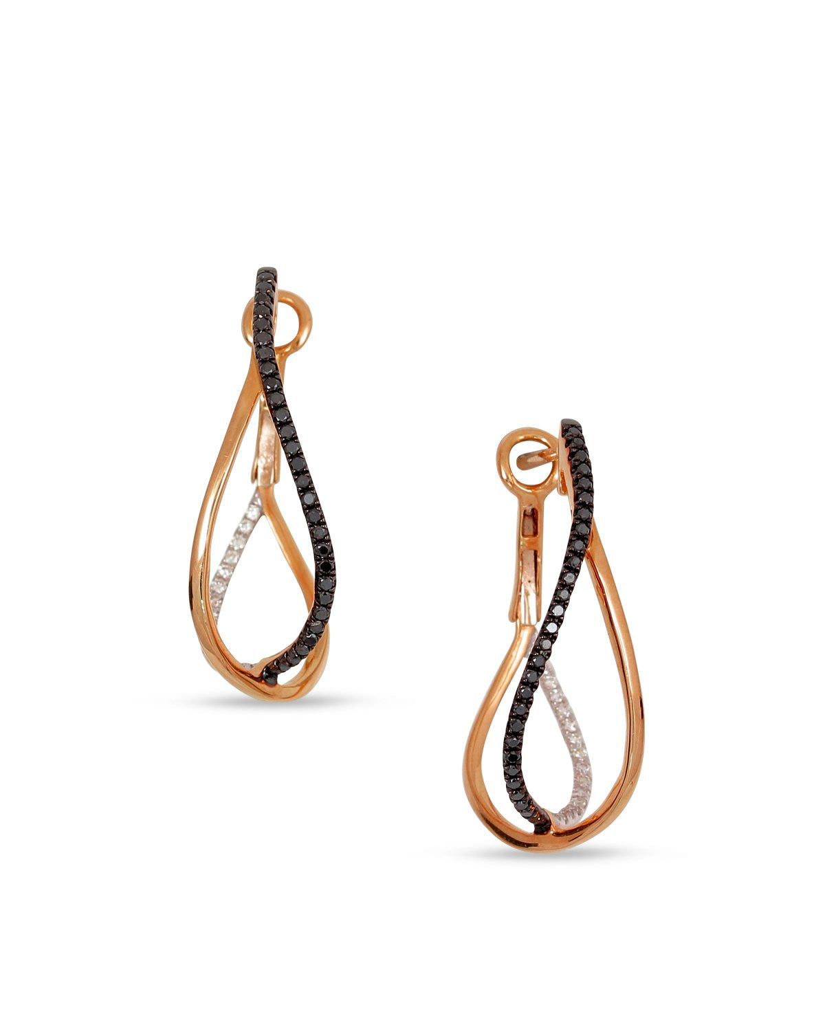 frederic sage diamond hoops rose gold earrings e2403kw-p crossover hoop earrings