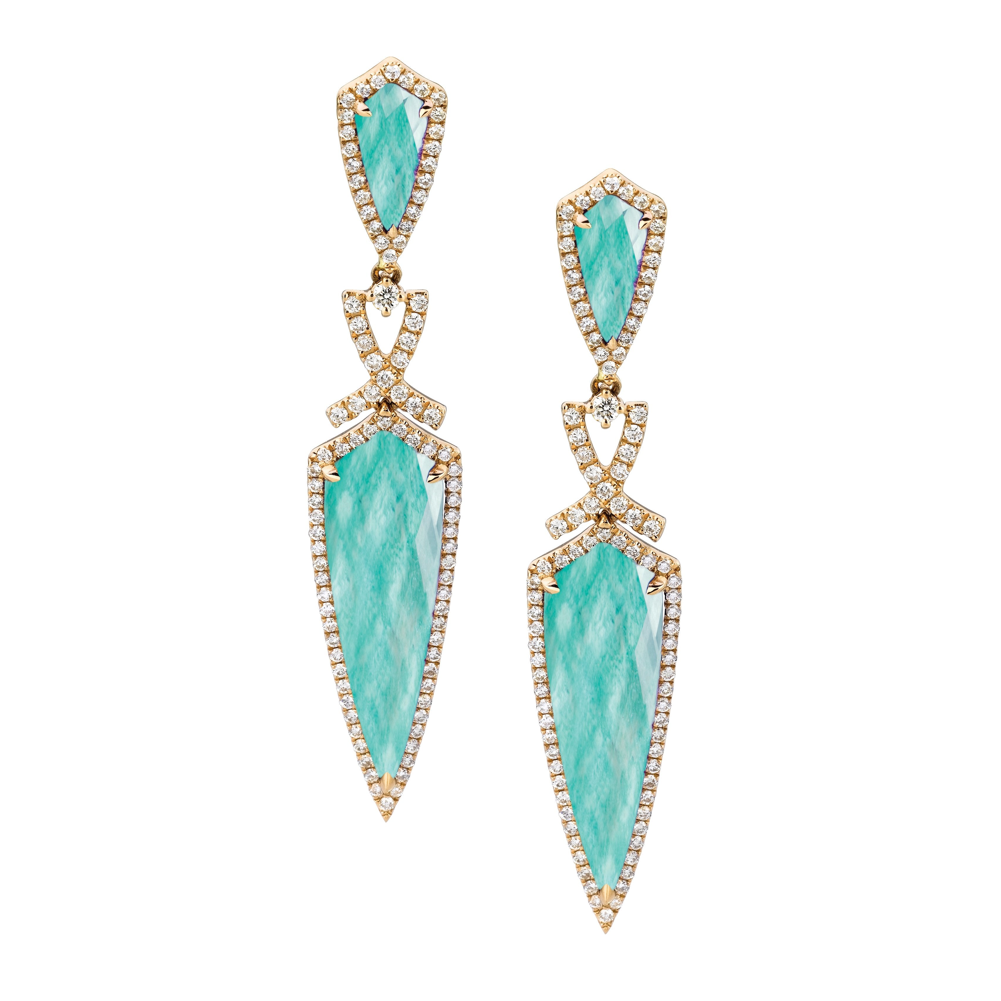 doves amazon breeze collection 18k yellow gold diamond earring E4775AZ