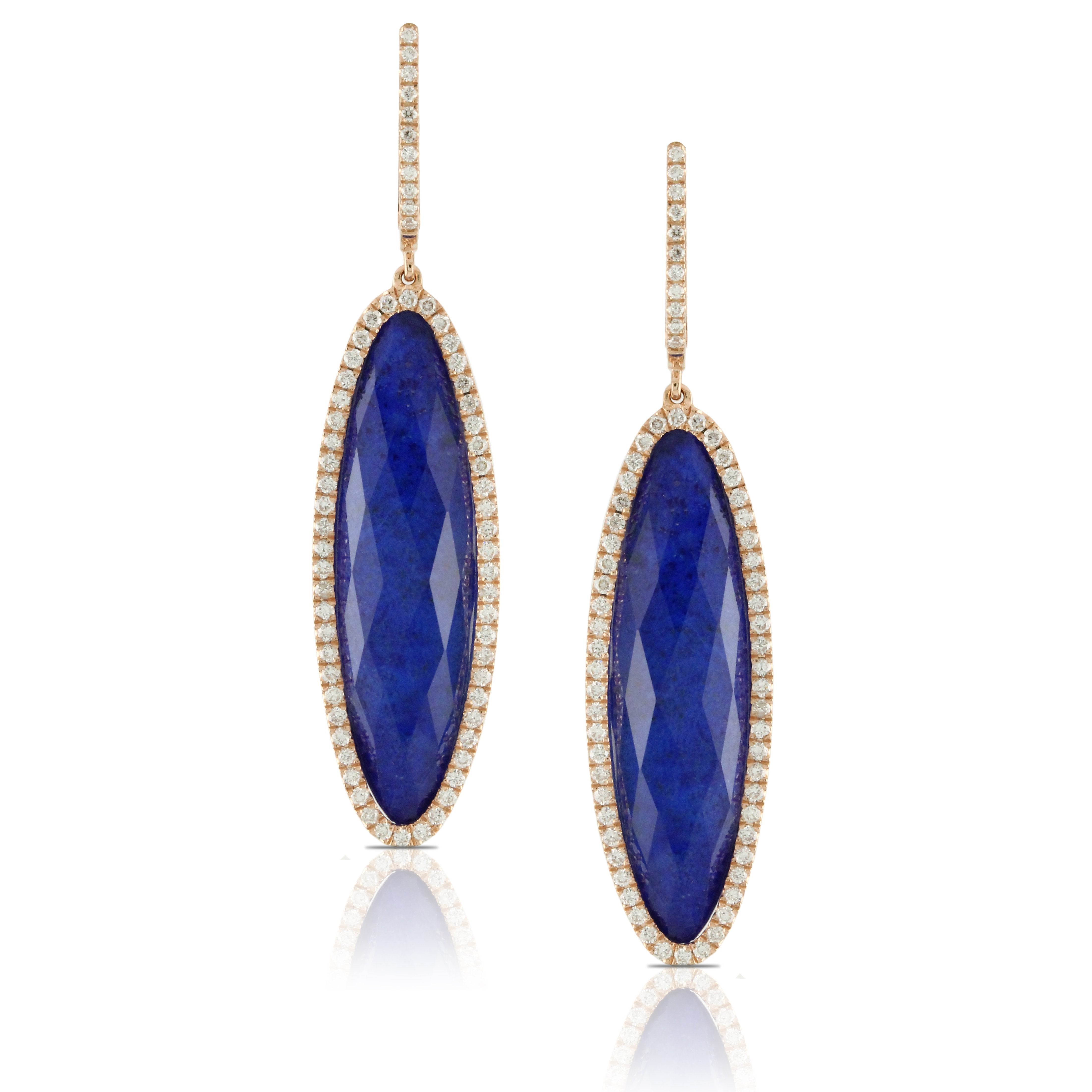 doves royal lapis collection 18k rose gold diamond earring E5710LP