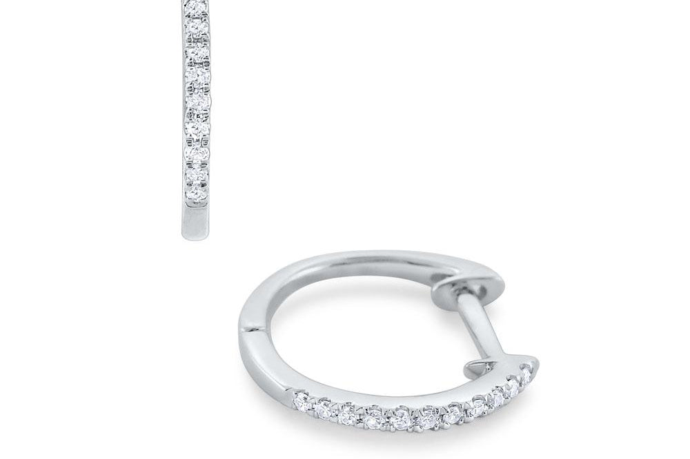e5849 kc design diamond mini hoop earrings set in 14kt. gold