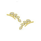 e6111 kc design diamond leaf ear climbers set in 14 kt. gold