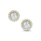 e6910 kc design round halo diamond studs set in 14 kt. gold