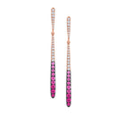 e7038 kc design pink sapphire & diamond ombré earrings set in 14 kt. gold
