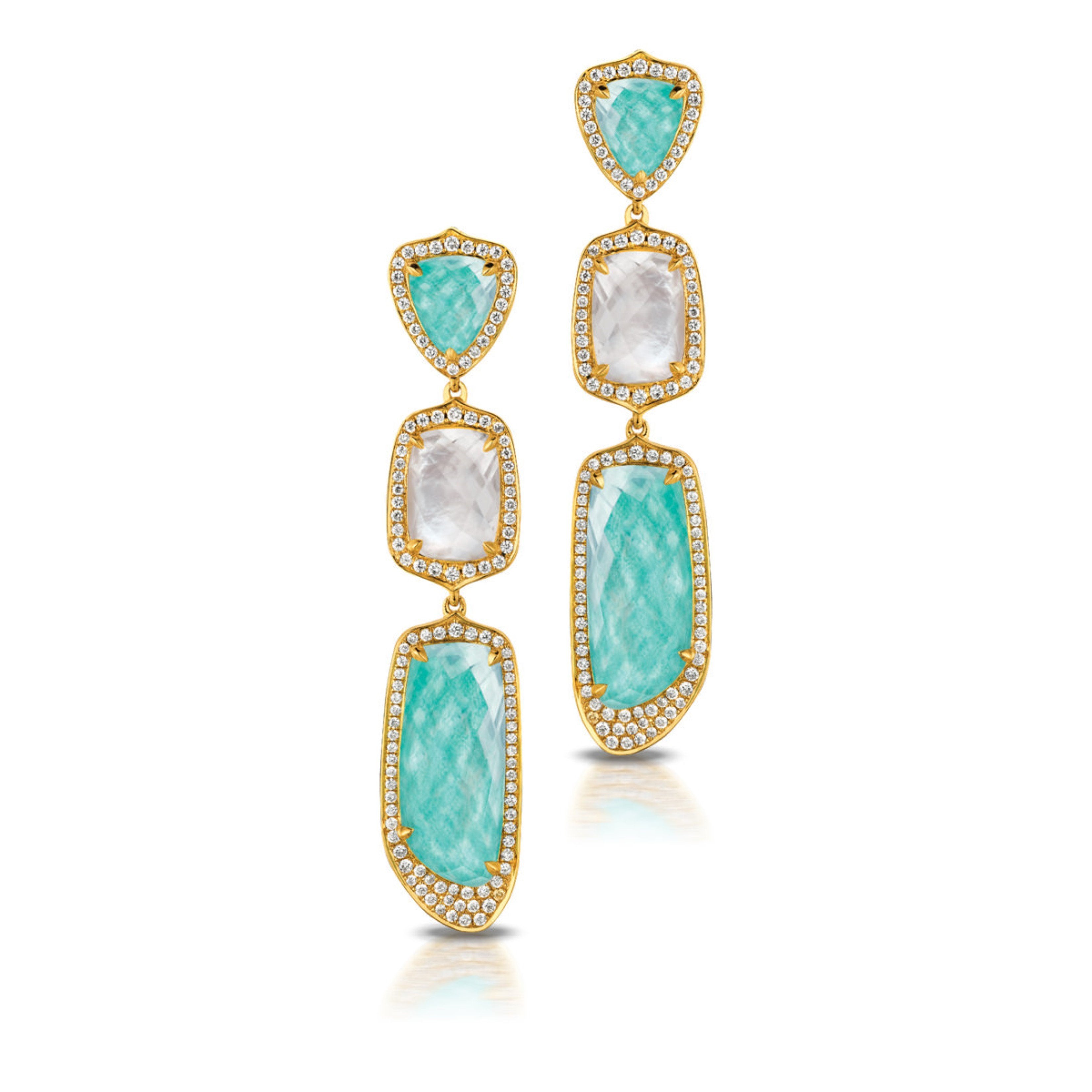 doves amazon breeze collection 18k yellow gold diamond earring E7061AZMP