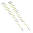 e7079 kc design diamond hanging chain x earrings set in 14 kt. gold