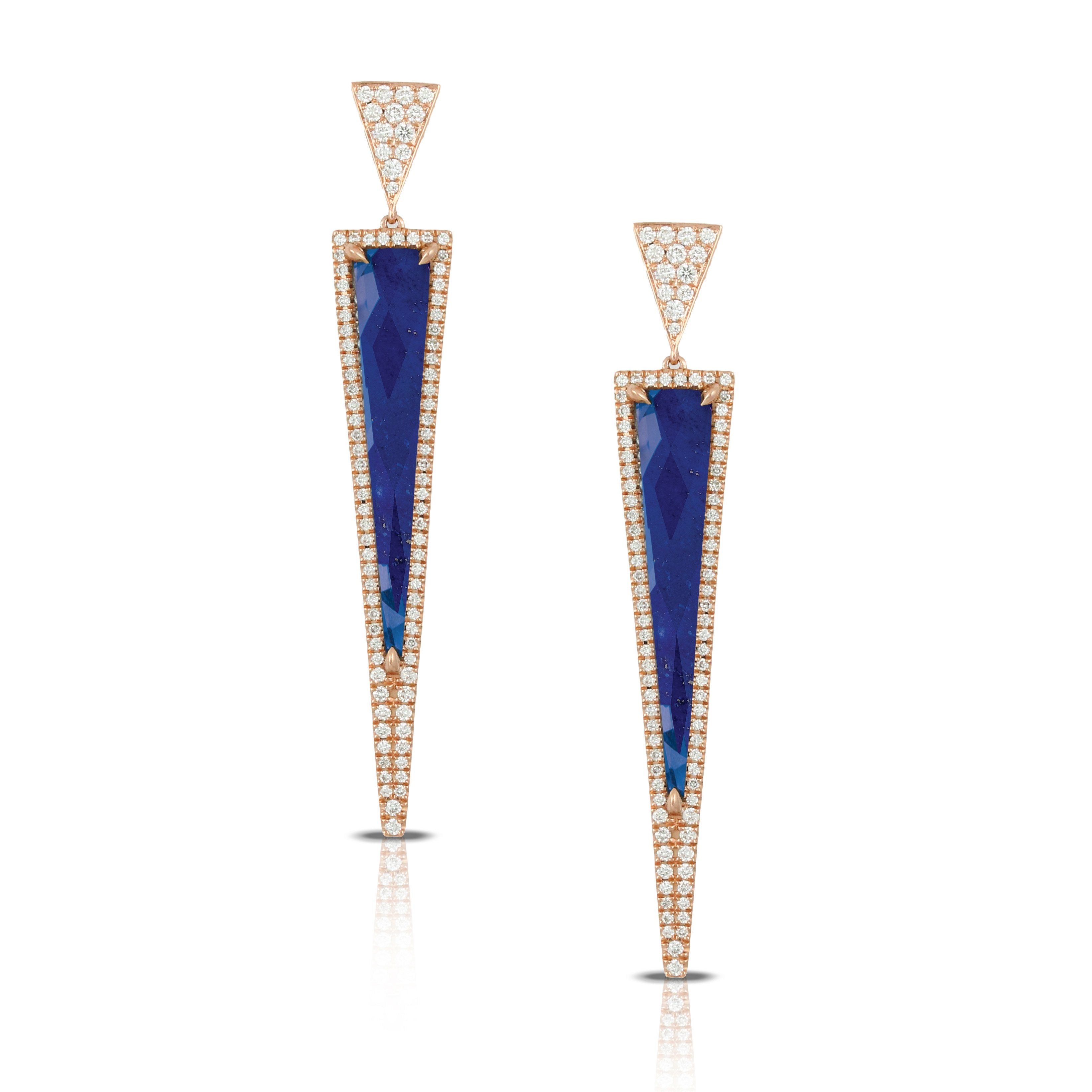 doves royal lapis collection 18k rose gold diamond earring E7350LP