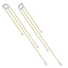 e7532 kc design diamond hanging chain earrings set in 14 kt. gold