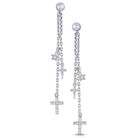e7884 kc design gold and diamond dangle cross earrings