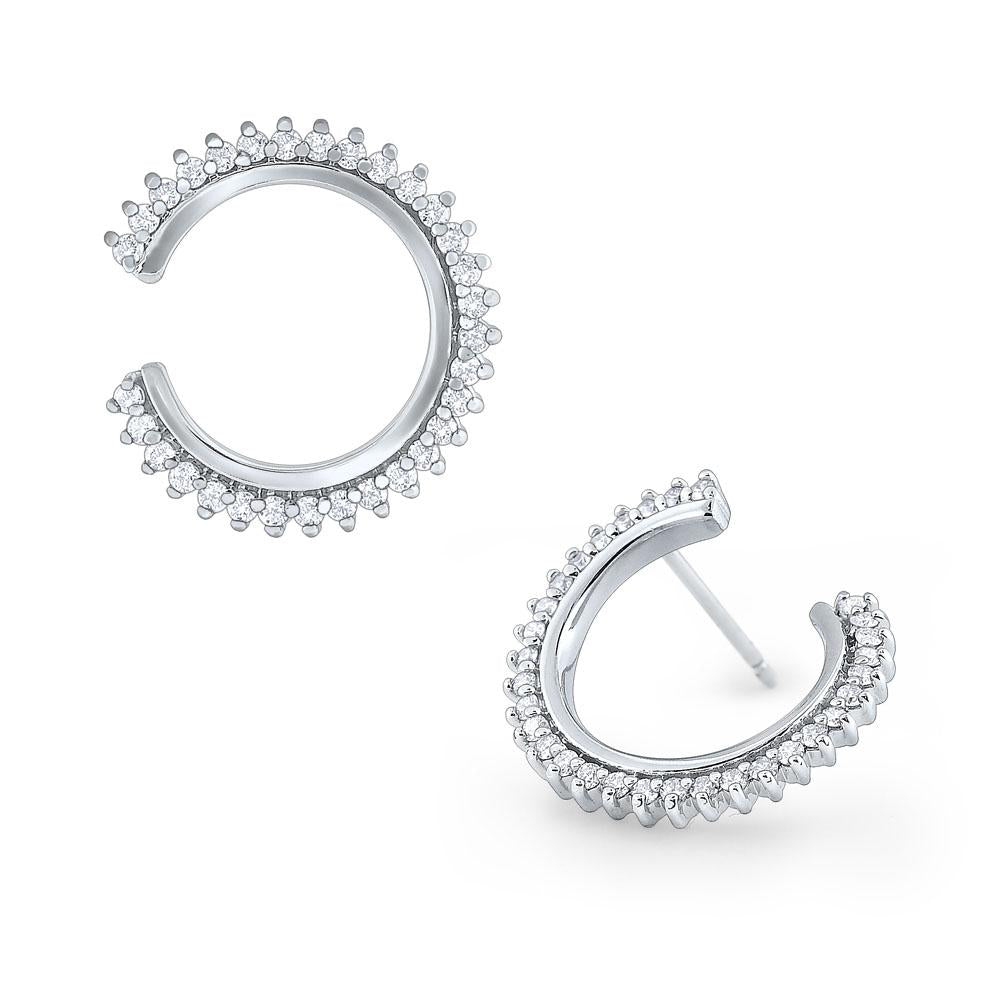 e7907 kc design 14k gold and diamond arc earrings