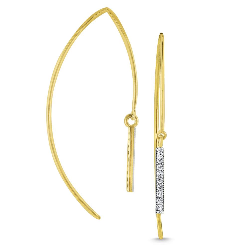 e7944 kc design 14k gold and diamond modern arc earring