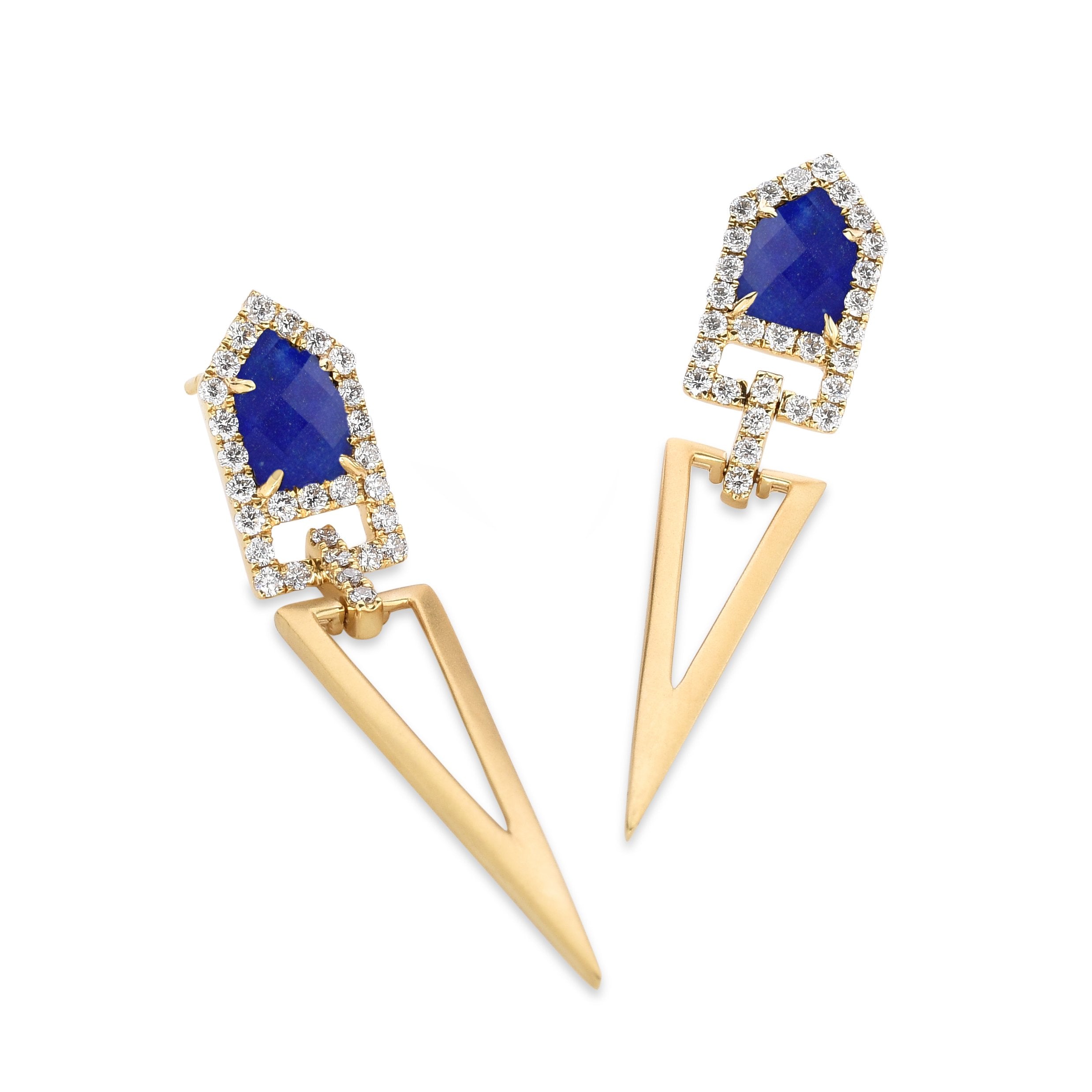 doves royal lapis collection 18k yellow gold diamond earring E8015LP