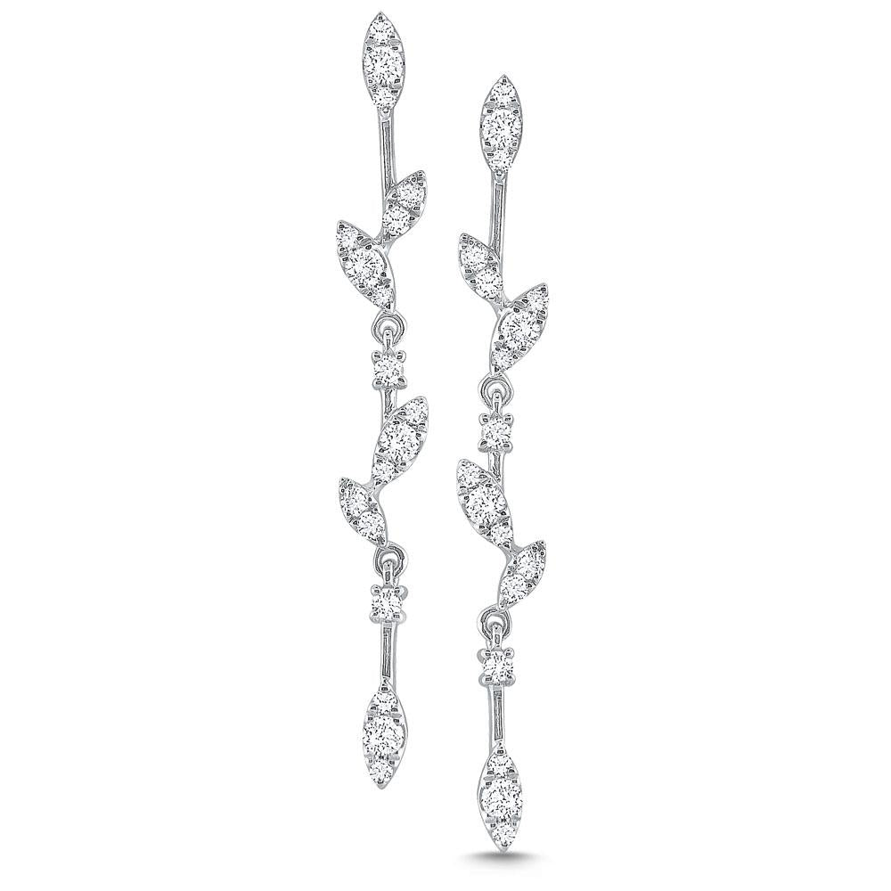 e8281 kc design gold and diamond laurel marquis line earrings