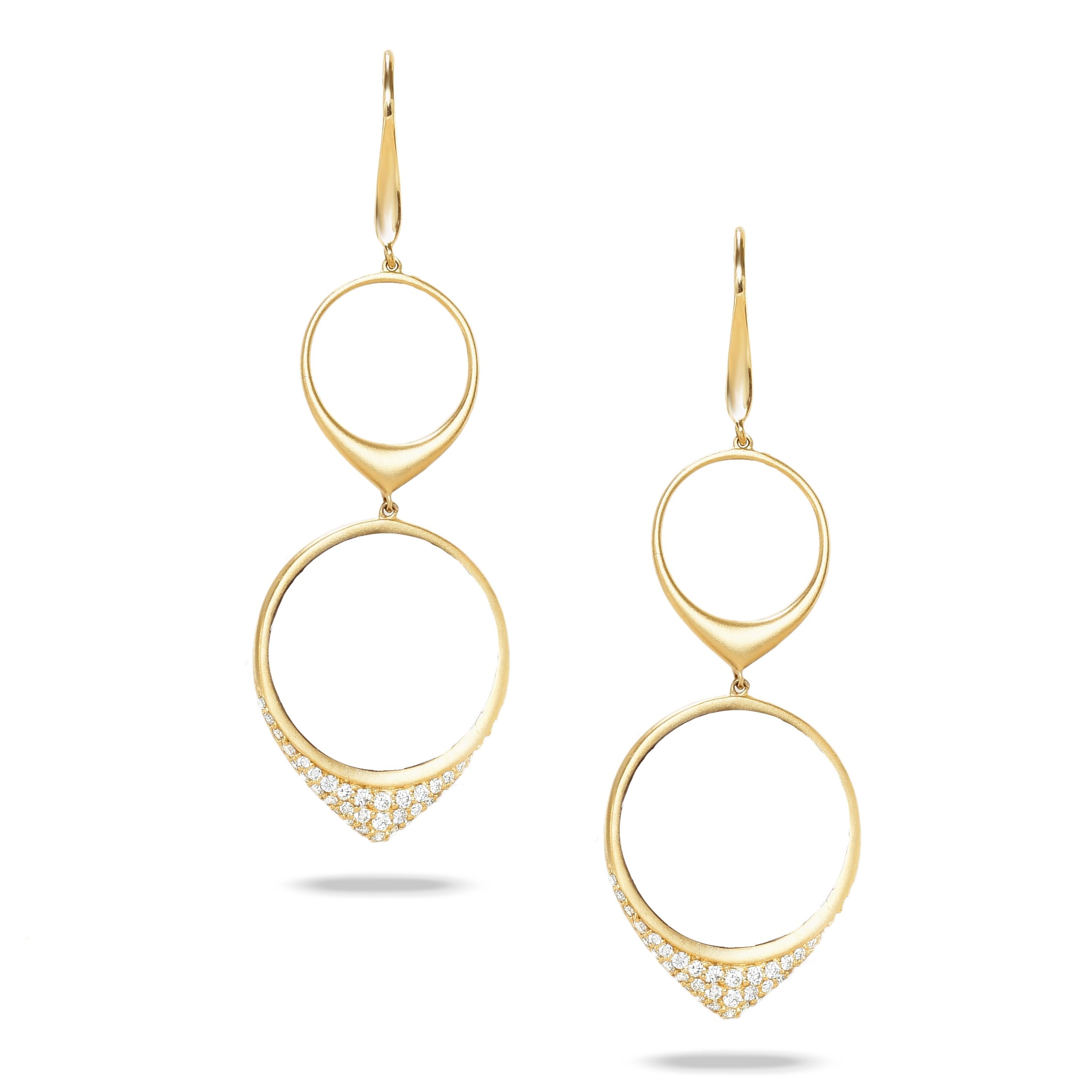 doves diamond fashion collection 18k yellow gold diamond earring in satin finish E8304-2