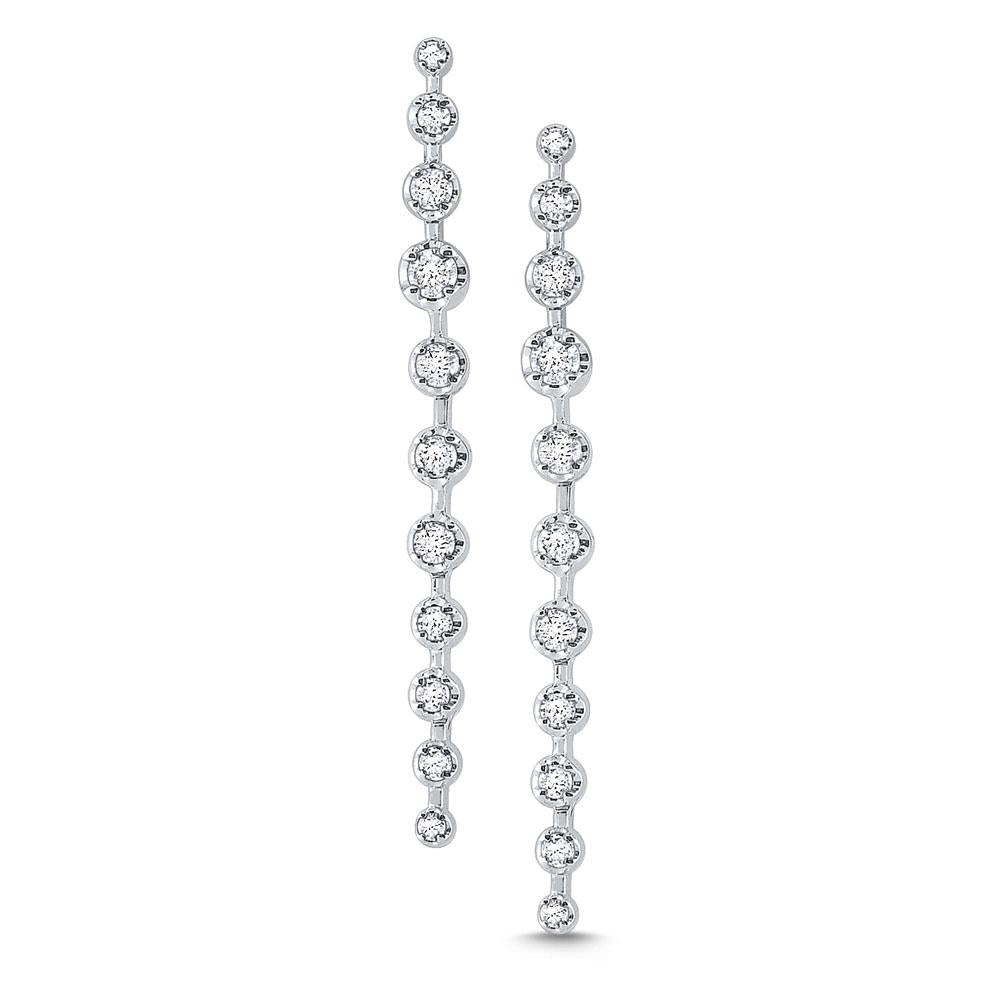 e8305 kc design 14k gold and diamond graduated line earrings
