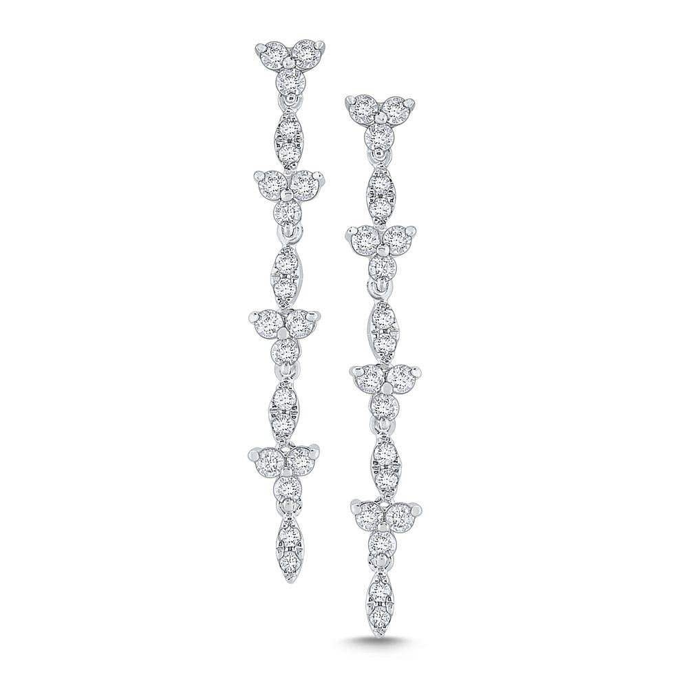e8309 kc design 14k gold and diamond laurel leaf line earrings