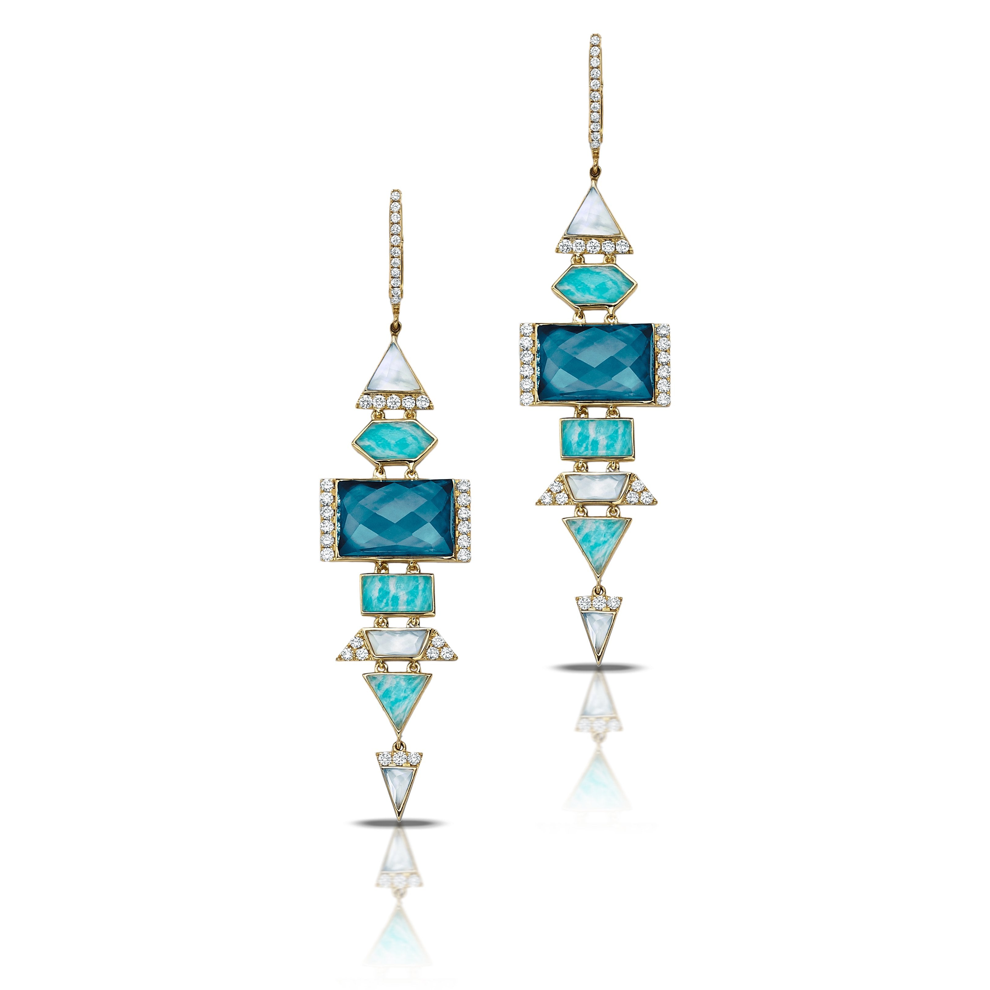 doves amazon breeze collection 18k yellow gold diamond earing E8314AZLMP