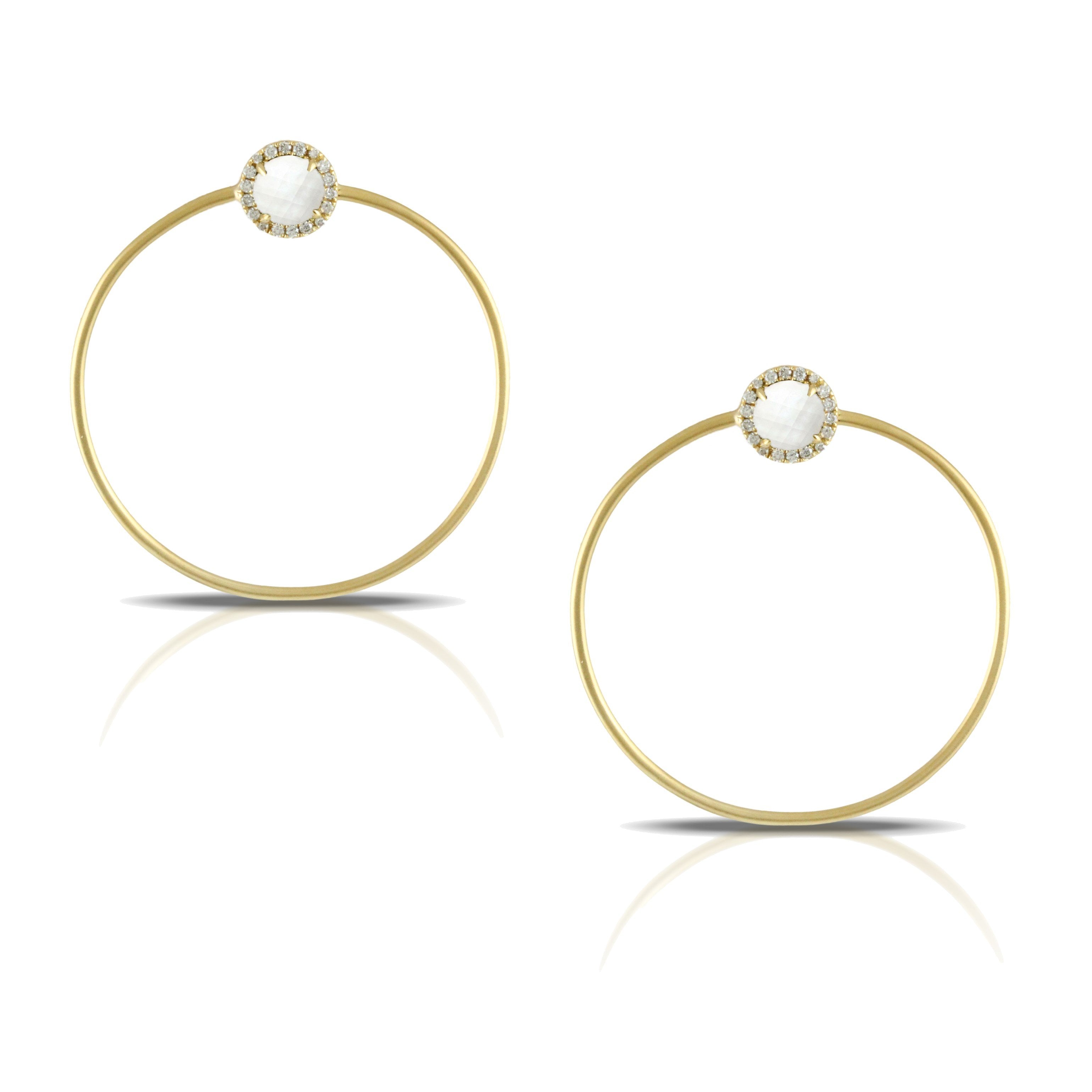 doves white orchid collection 18k yellow gold diamond earring E8315WMP